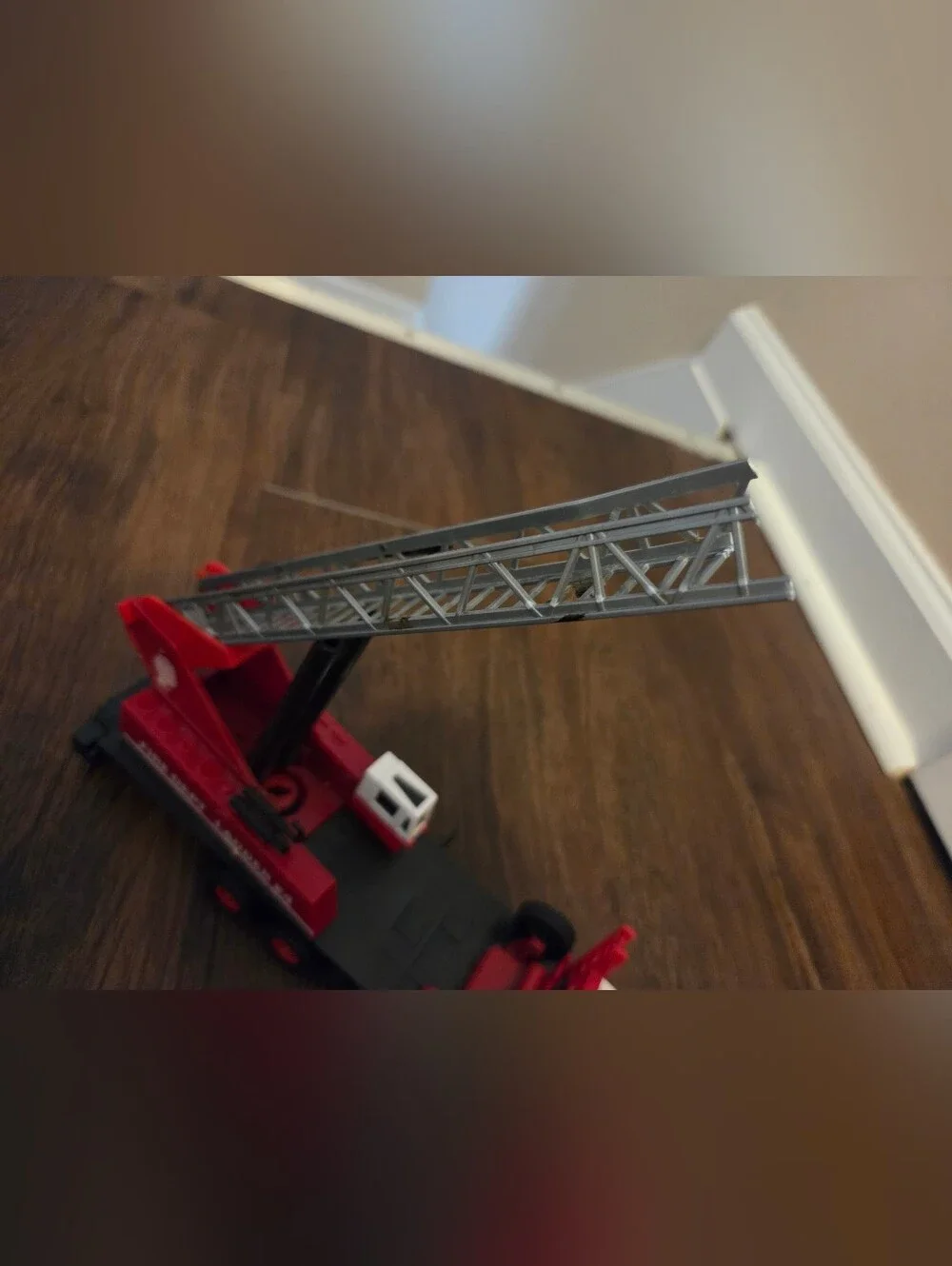 Toy Fire Ladder Truck, Police Motorcycle & Toy Trucks